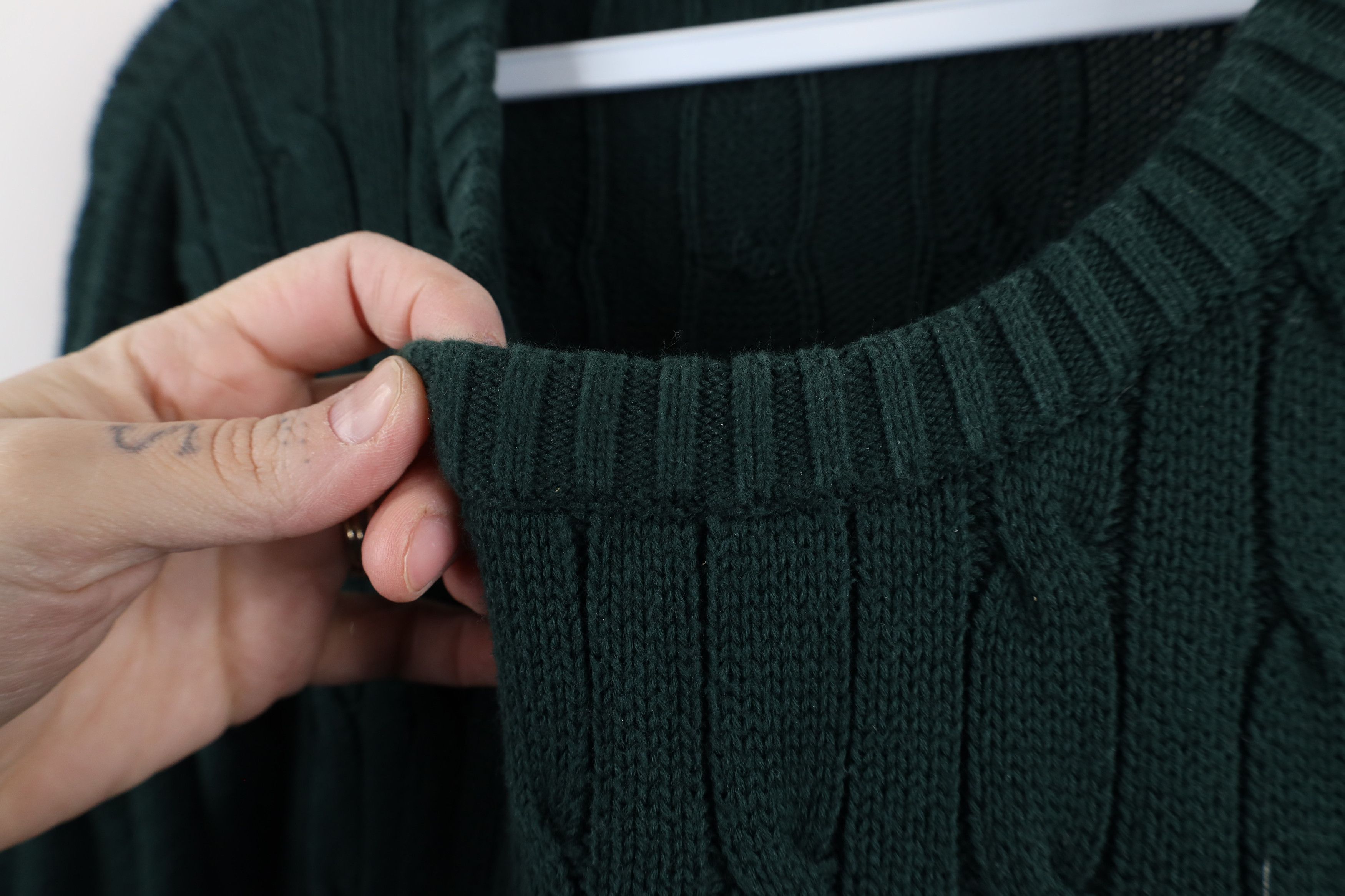 Jos. A. Bank × Vintage Vintage Jos A Bank Blank Chunky Cotton Cable Knit Sweater Size US XXL / EU 58 / 5 - 5 Thumbnail