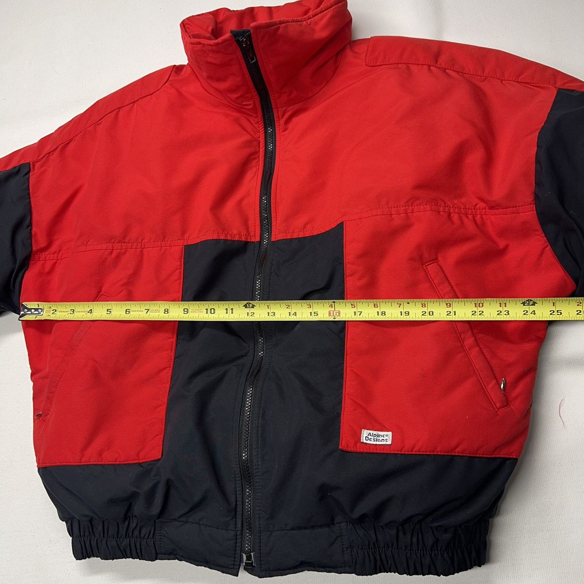 Vintage VTG Alpine Designs Jacket Red Black Goose Down Puffer Ski Size US L / EU 52-54 / 3 - 24 Thumbnail