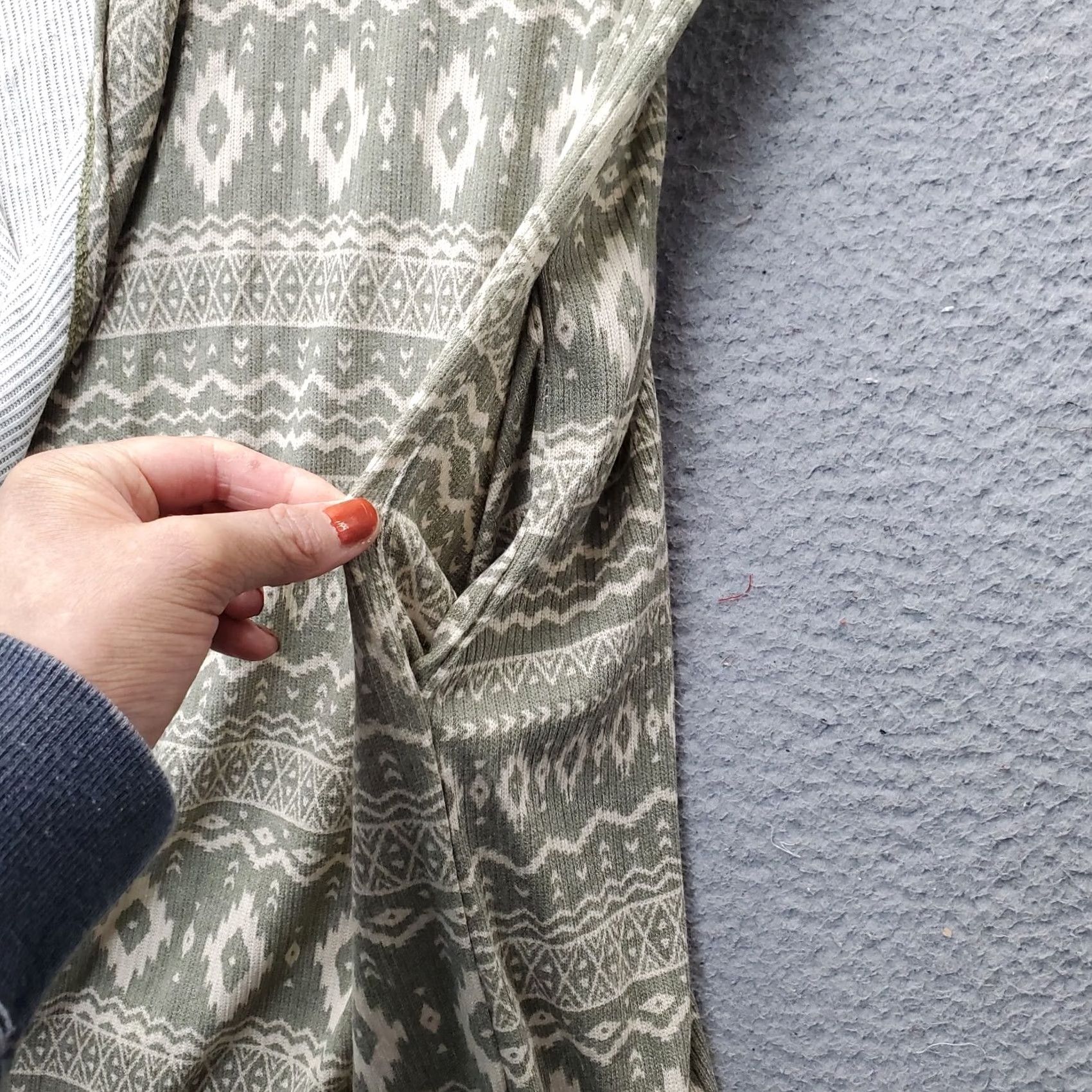 Paige Maggie Paige Cardigan Sweater Womens L Multi Geo Print Stretch Open Drape Front Size L / US 10 / IT 46 - 5 Thumbnail