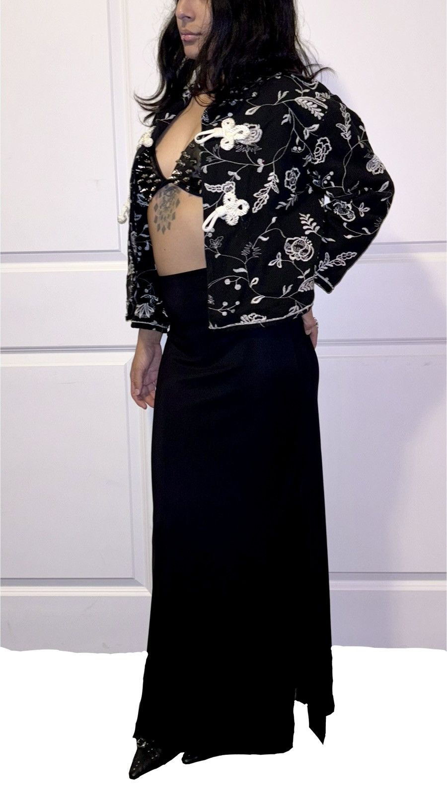 Other Womens Black And White Oriental Pattern Jacket Size Small Size S / US 4 / IT 40 - 1 Thumbnail