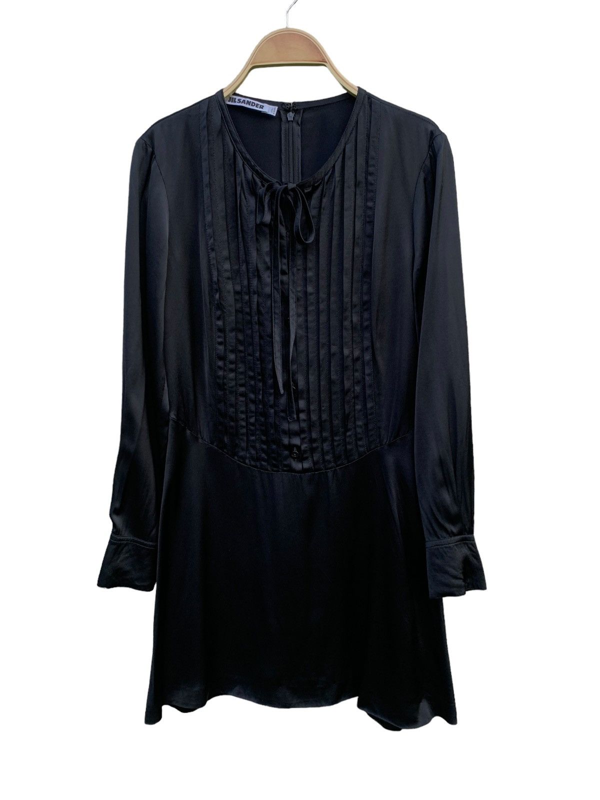 Jil Sander Jil Sander pleated detail viscose black dress Size XS / US 0-2 / IT 36-38 - 2 Thumbnail