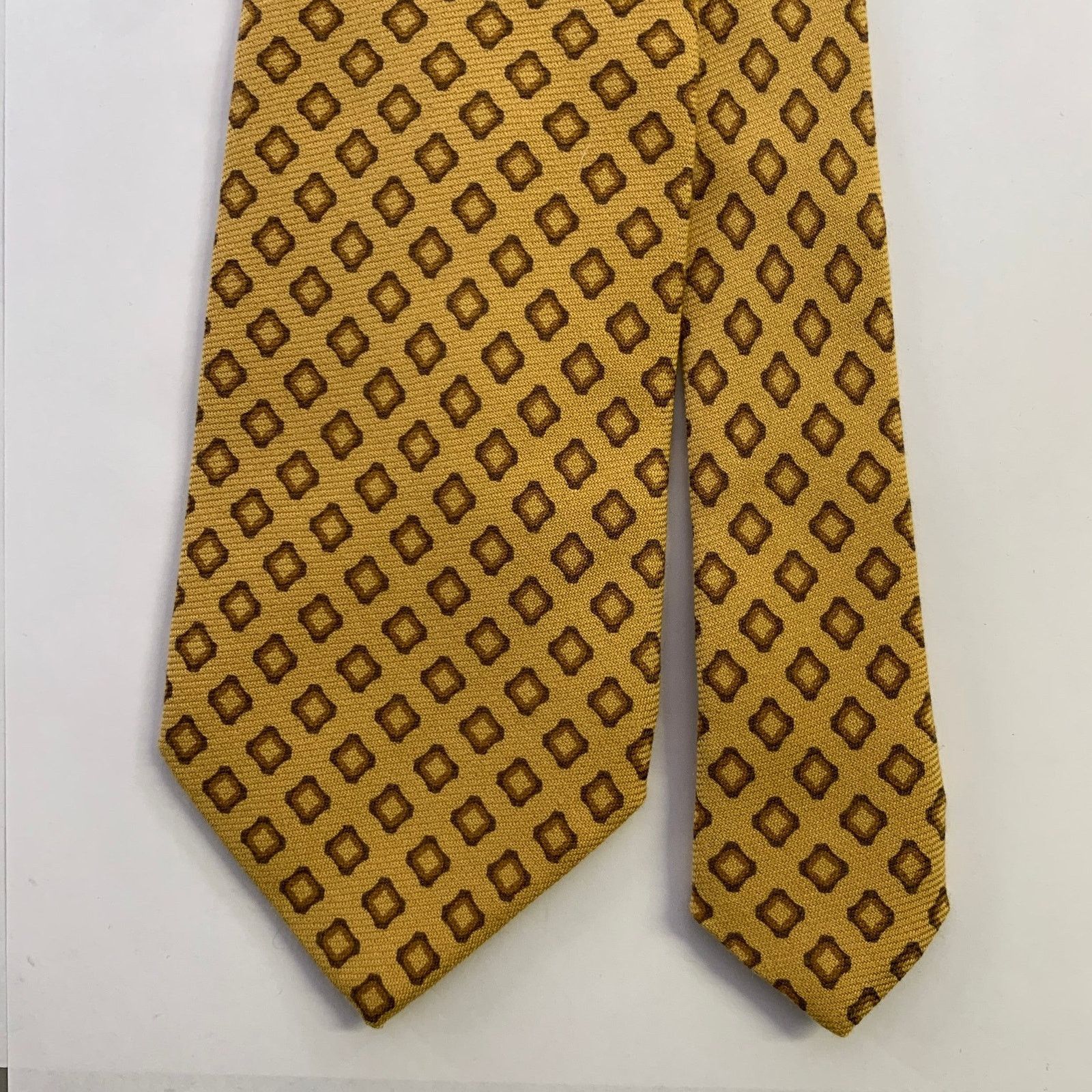Ermenegildo Zegna ERMENEGILDO ZEGNA Yellow Mustard Abstract Silk Tie Size ONE SIZE - 1 Thumbnail