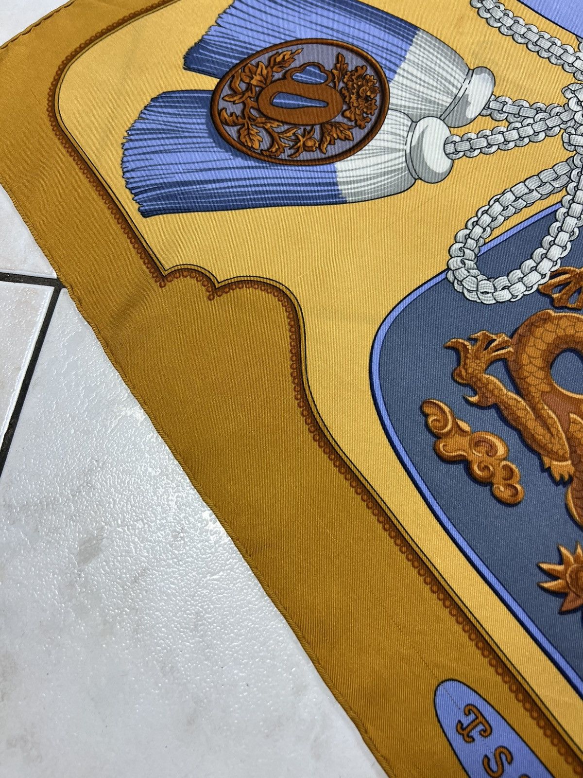 Hermes Vintage Hermes Paris Tsubas silk handkerchief scarf chain Size ONE SIZE - 13 Thumbnail