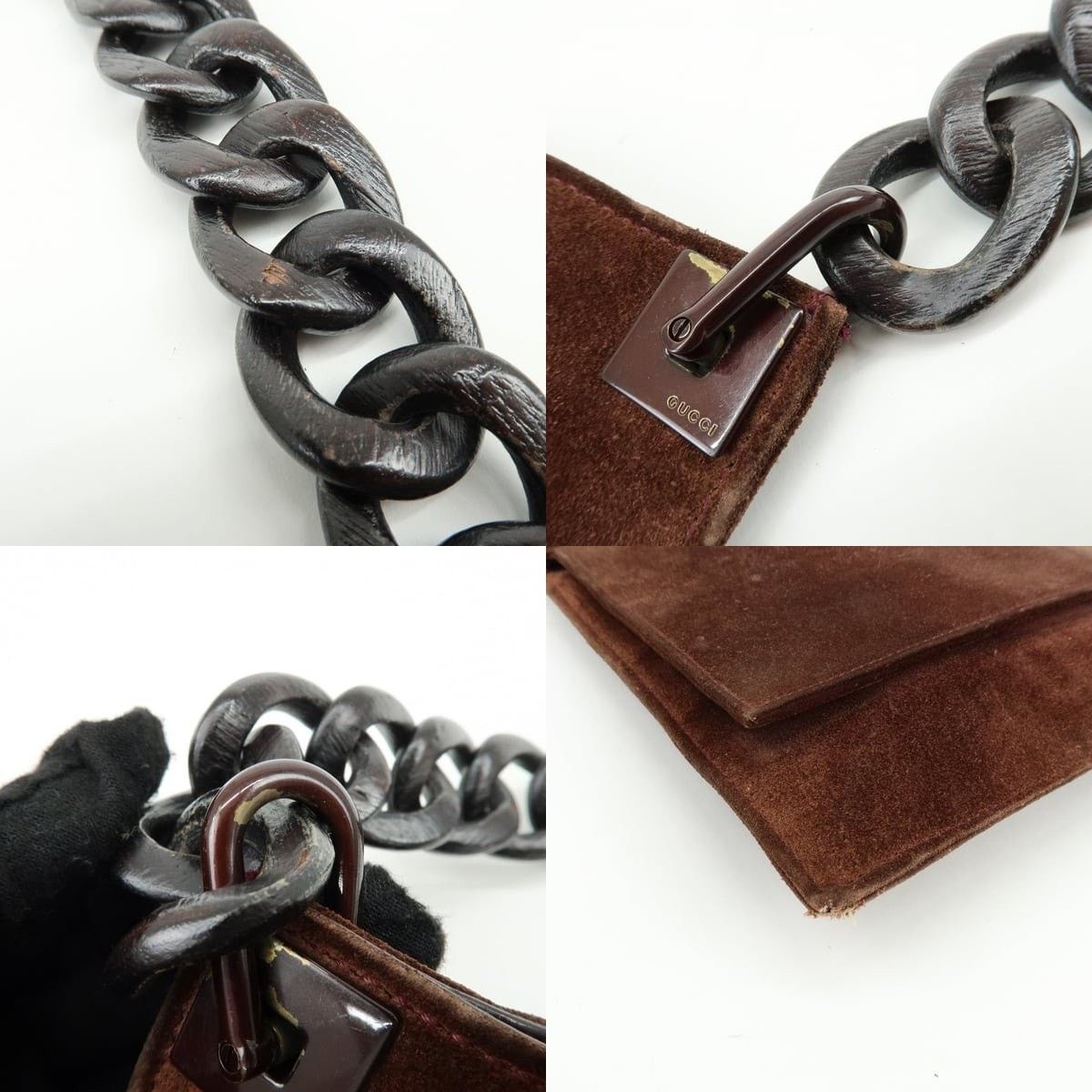 Gucci Gucci Suede Shoulder Bag Brown Size ONE SIZE - 4 Thumbnail