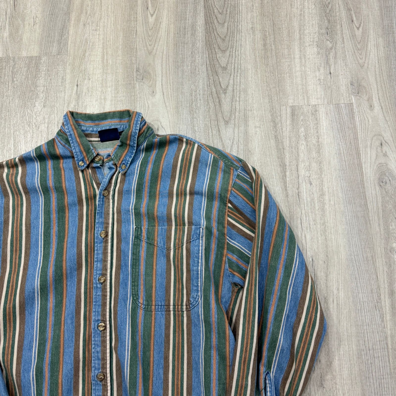 Vintage Vintage Bon Homme Striped Shirt Men's Medium Collared Size US M / EU 48-50 / 2 - 2 Thumbnail
