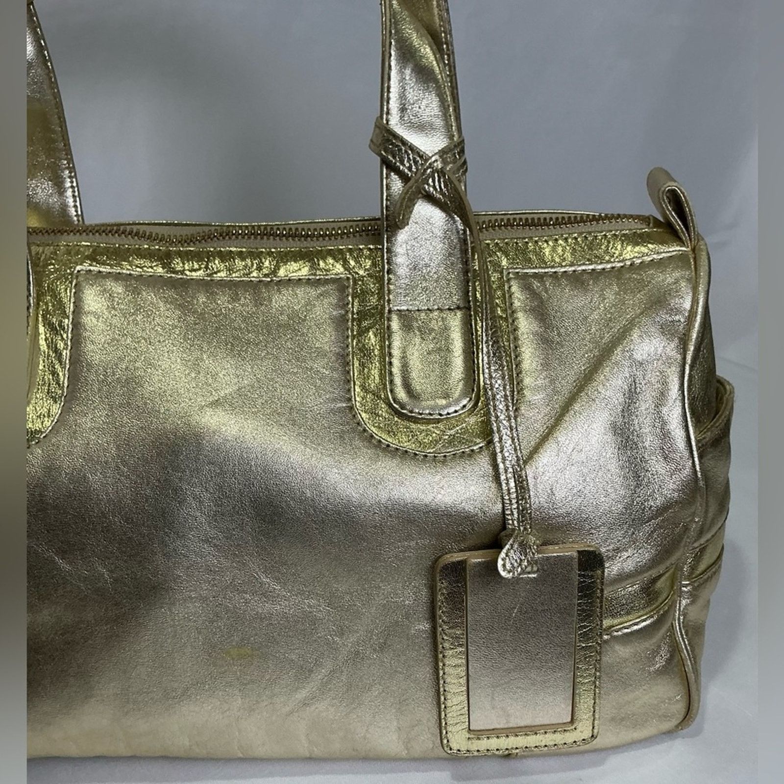 Loewe Loewe Leather Gold Amazona Satchel Bag with Glossy Finish Size ONE SIZE - 9 Thumbnail