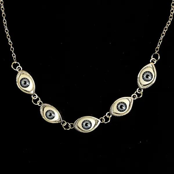 Jewelry Eye Ball Necklace Punk Grunge Chain Size ONE SIZE - 4 Thumbnail
