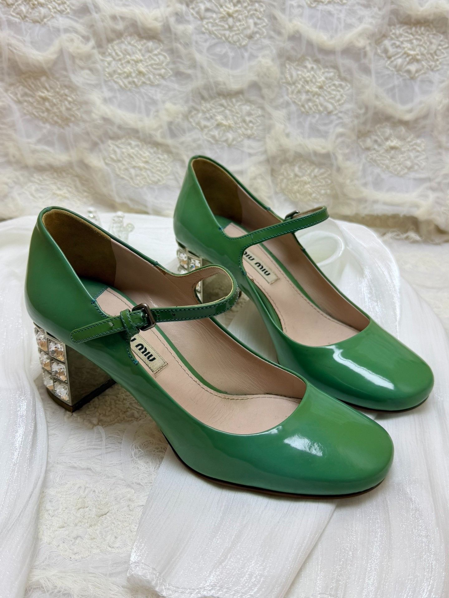 Miu Miu Miu Miu Patent Green Lowtop Sneakers it_34-5 Women Size US 4.5 / IT 34.5 - 1 Thumbnail