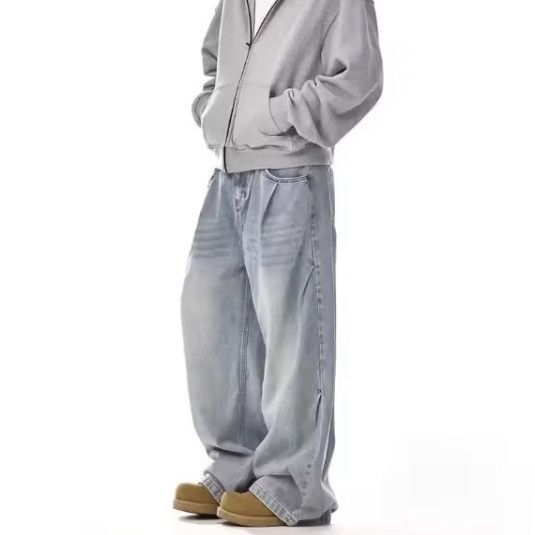 Japanese Brand Washed Cleanfit High Street Straight Loose Wide Leg Denim Size US 31 - 1 Thumbnail