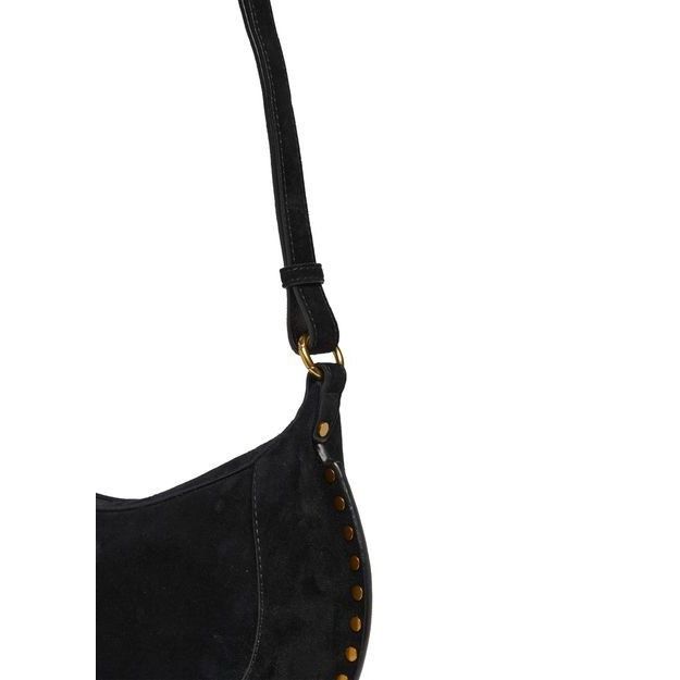 Isabel Marant Isabel Marant Oskan Moon Gold Stud Black Suede Shoulder Bag Size ONE SIZE - 6 Thumbnail