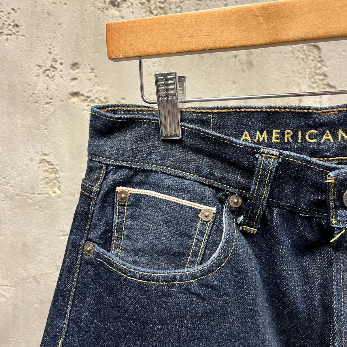 American Eagle Outfitters American Eagle Selvedge Raw Denim Relaxed Taper Jeans 29x32 Size US 29 - 2 Thumbnail
