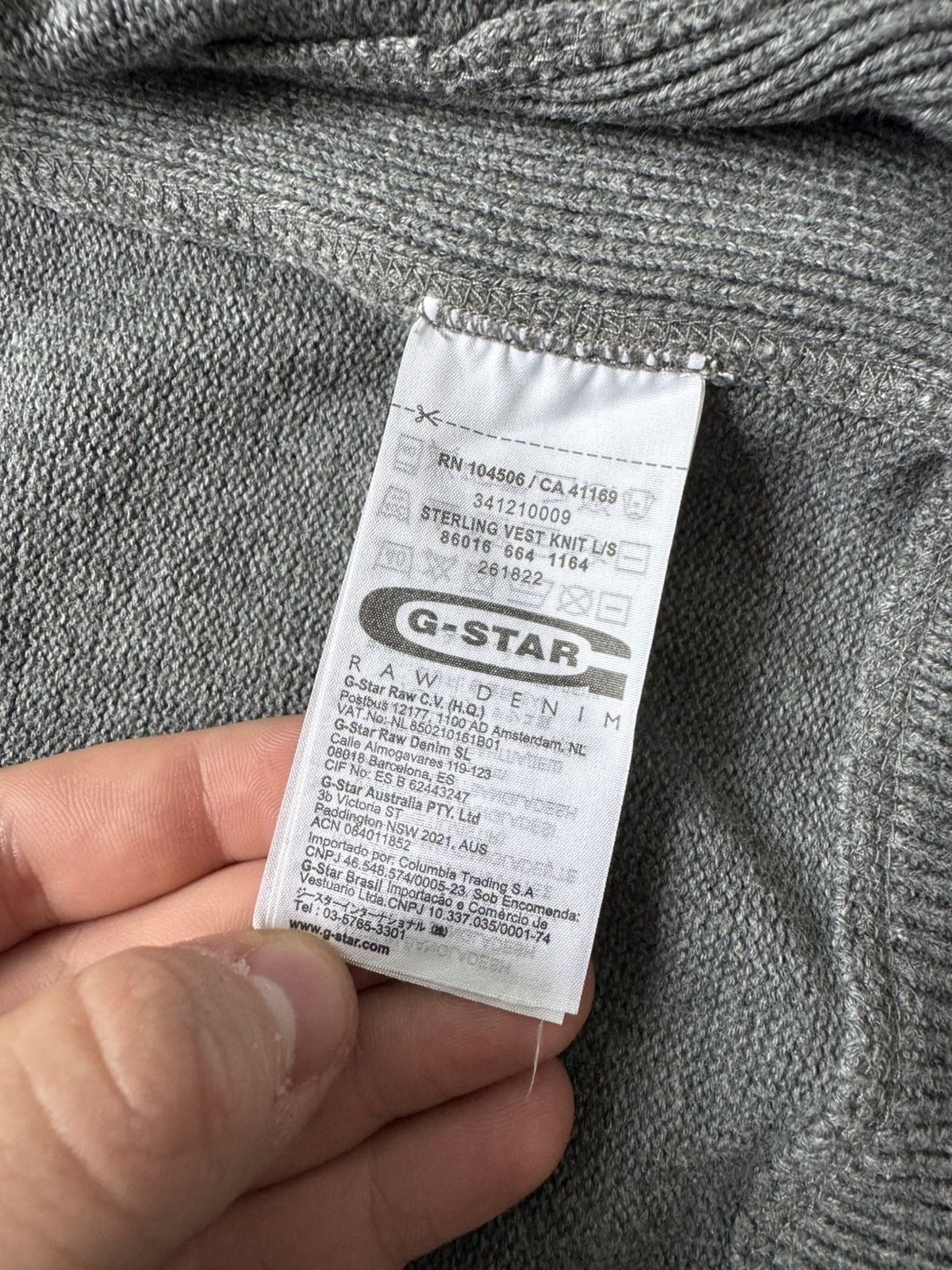 G-Star Vintage G-Star RAW Cotton Zip Up Sweater Gray Big Logo Y2K Size US L / EU 52-54 / 3 - 9 Thumbnail
