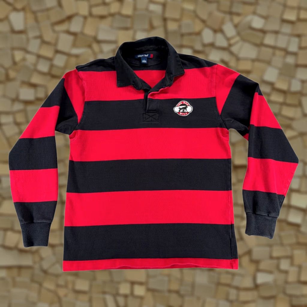 Vintage VINTAGE Red Mile Rugby Polo Shirt Sport-Tek Shirt Adult SMALL Red Black Striped Category: Polo--) Size US S / EU 44-46 / 1 - 1 Thumbnail