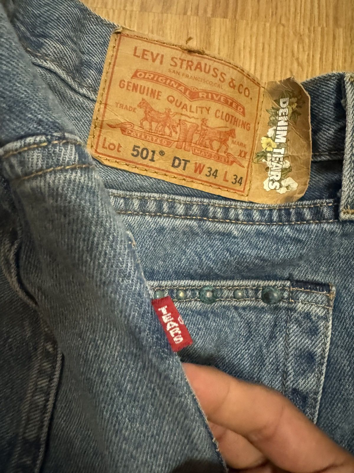 DENIM TEARS Levis x Denim Tears Rhinestone Denim 501 34x34 Size US 34 / EU 50 - 7 Thumbnail