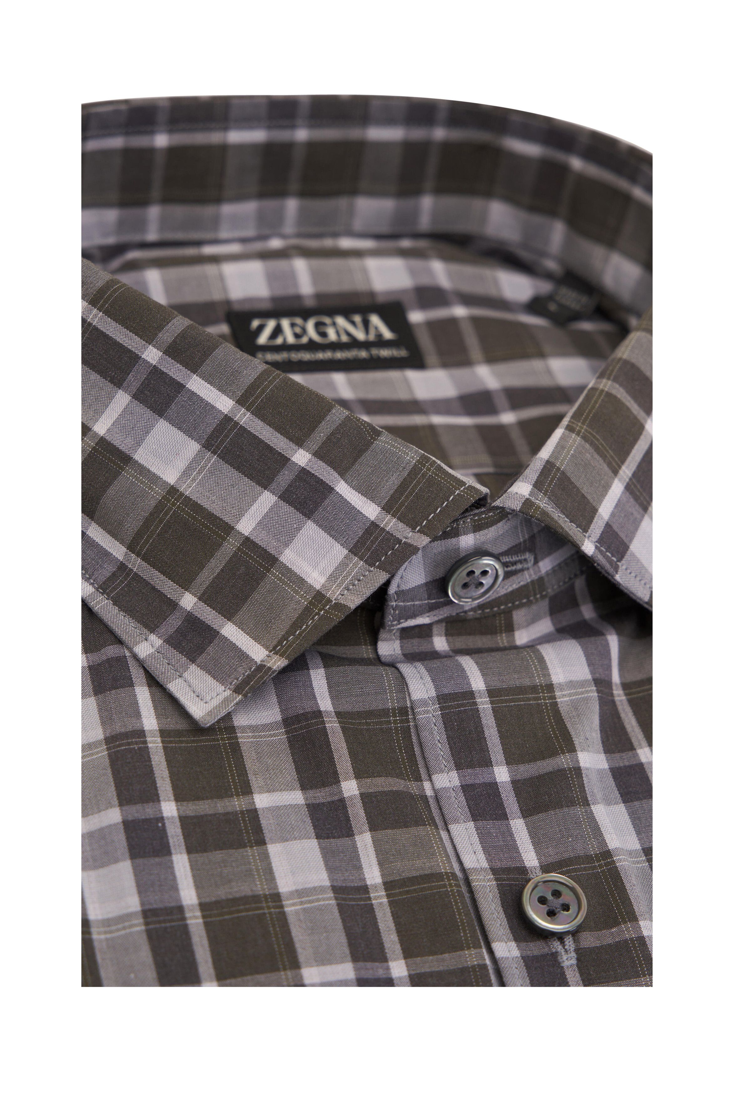 Z Zegna o1mtch0225 Check Sport Shirt in Multicolor Size US XL / EU 56 / 4 - 2 Thumbnail