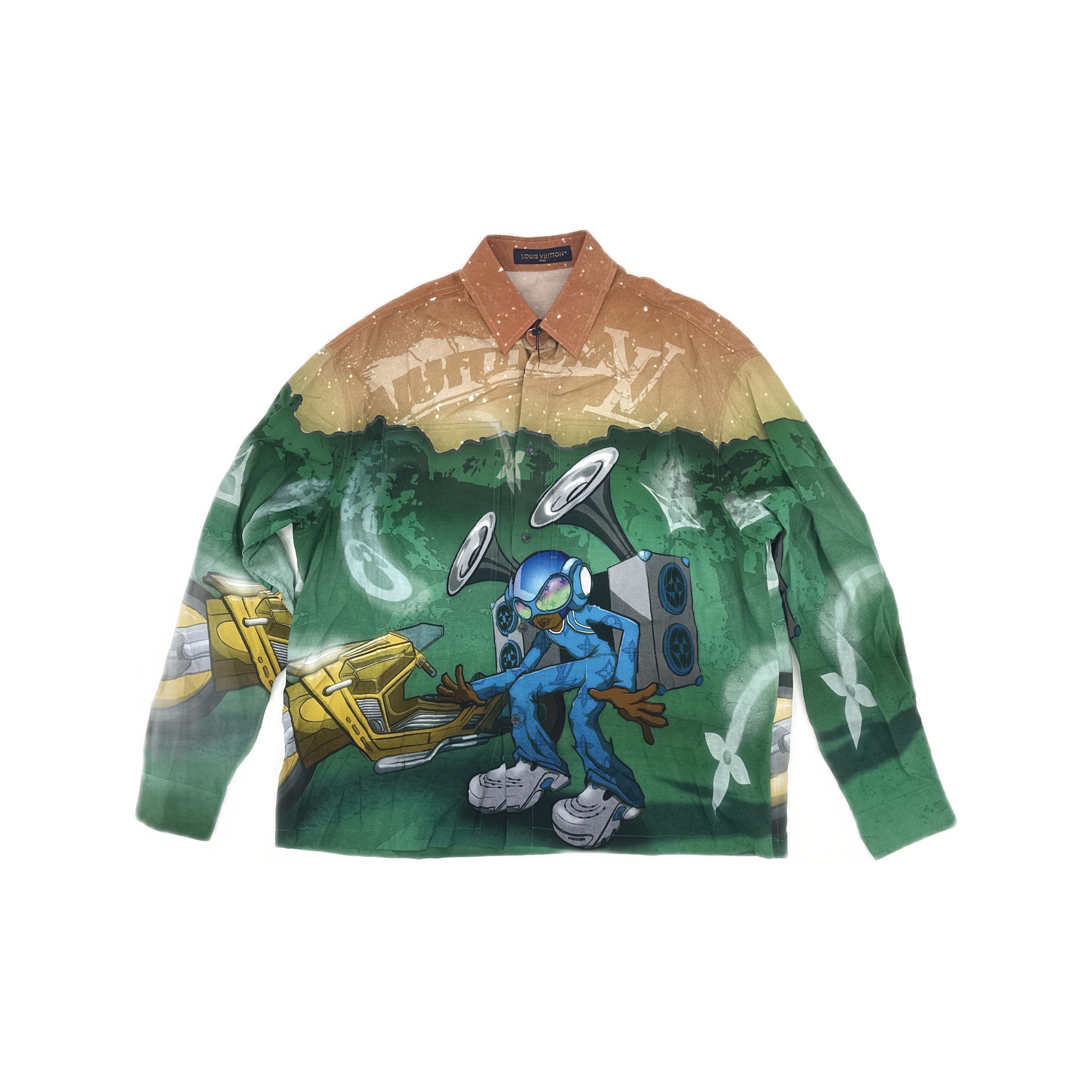 Louis Vuitton Louis Vuitton Cartoon Print Viscose Shirt Size M Size US M / EU 48-50 / 2 - 1 Thumbnail