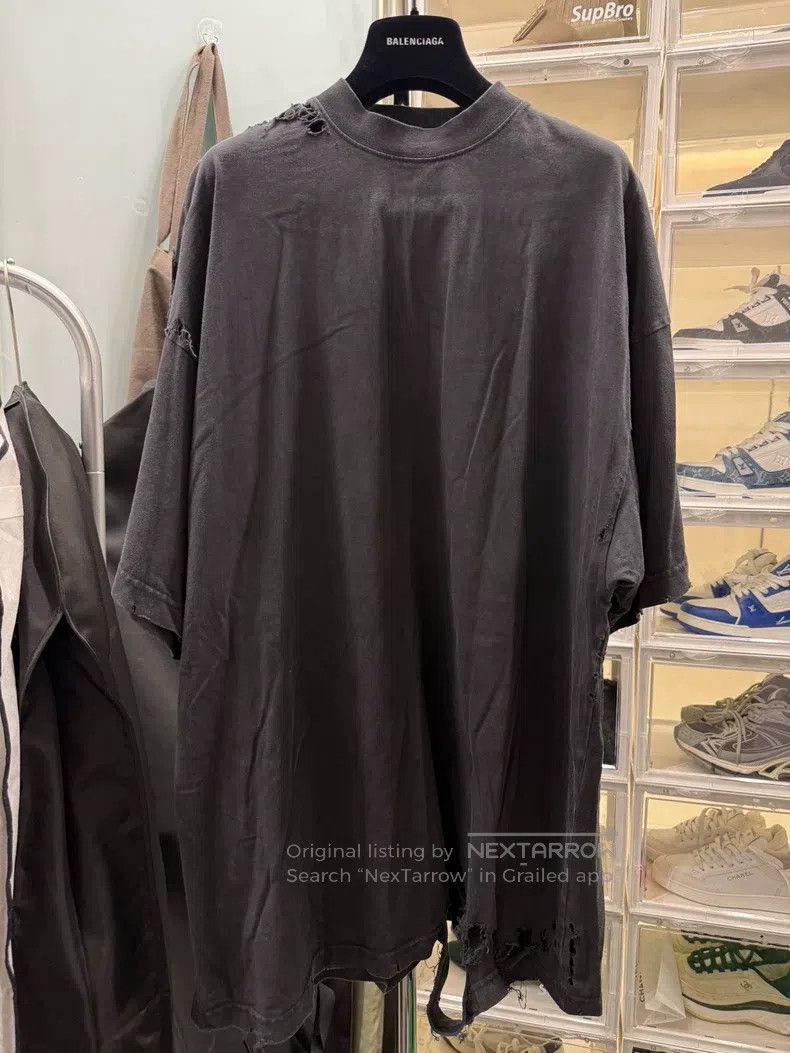 Balenciaga Balenciaga 3B Double-Layer Destroyed T-Shirt Size US M / EU 48-50 / 2 - 2 Thumbnail