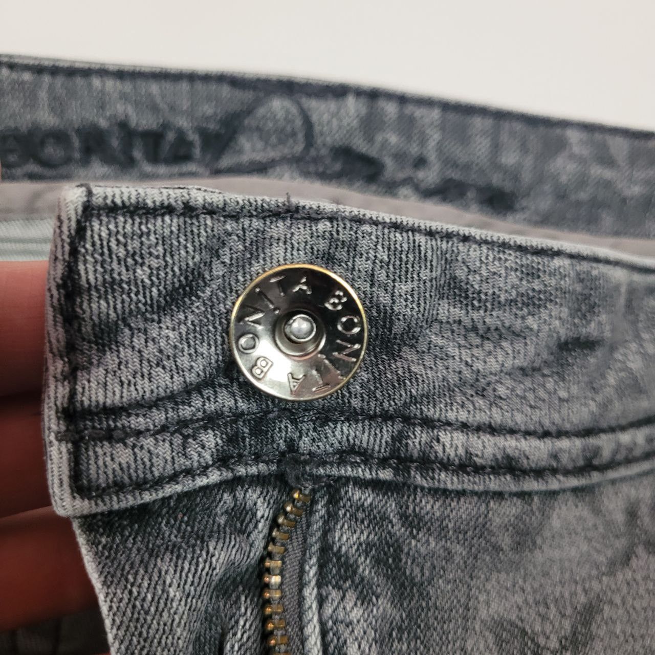 Japanese Brand BONITA DENIM Women's Gray Cotton Printed Jeans W34 L30 Size 34" / US 12 / IT 48 - 8 Thumbnail