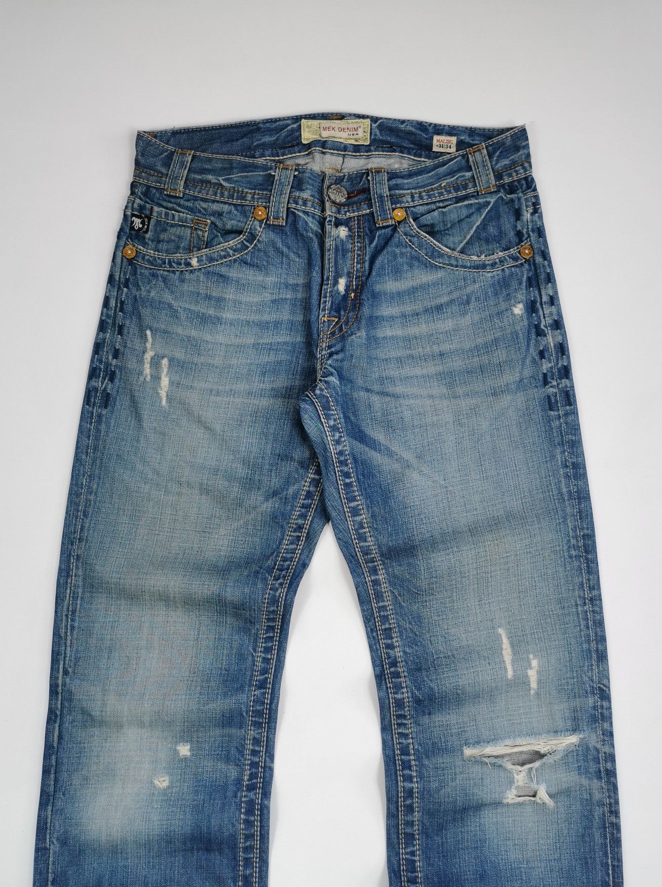 Mek Denim Mek Denim Tribal M Malibu Distressed Jeans Size US 32 / EU 48 - 7 Thumbnail