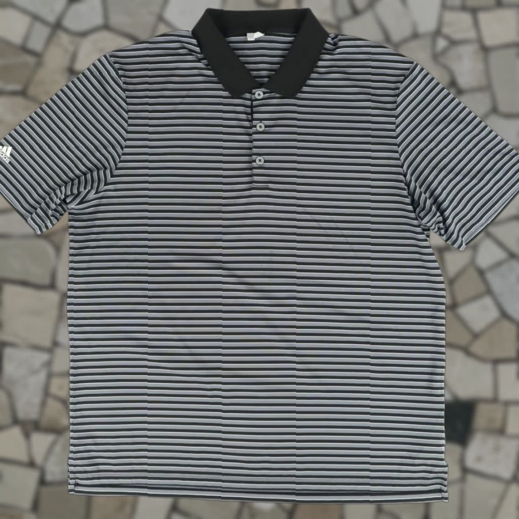 Adidas **Adidas Golf Black Men's XL Polyester Striped Polo Shirt** User: Adidas Golf Black Men's XL Polyester Striped Polo Shirt Size US XL / EU 56 / 4 - 1 Thumbnail