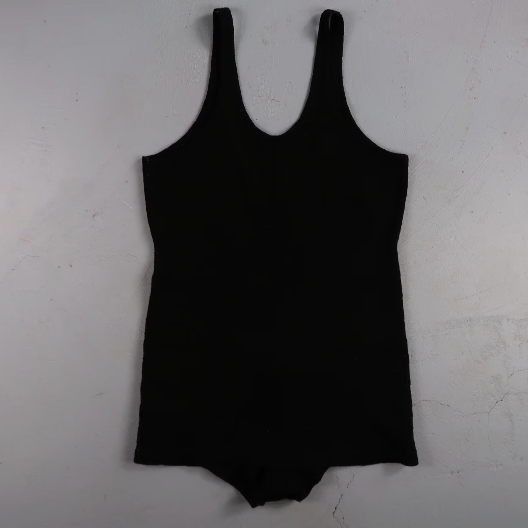 Vintage VINTAGE 1920s Women's Wool Bathing Suit Swimsuit Art Deco Black Medium Nineteen Twenties Size M / US 6-8 / IT 42-44 - 2 Thumbnail