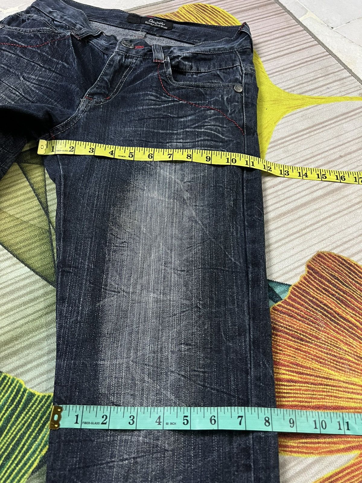 If Six Was Nine × Japanese Brand × Le Grande Bleu (L.G.B.) VTG DOMINATE HANDCRAFTED DOUBLE WAIST UK FLAGS JEANS Size US 28 / EU 44 - 12 Thumbnail
