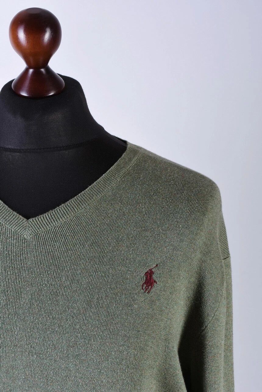Polo Ralph Lauren Polo Ralph Lauren V-Neck Knit Sweater Green Heather Size US L / EU 52-54 / 3 - 2 Thumbnail