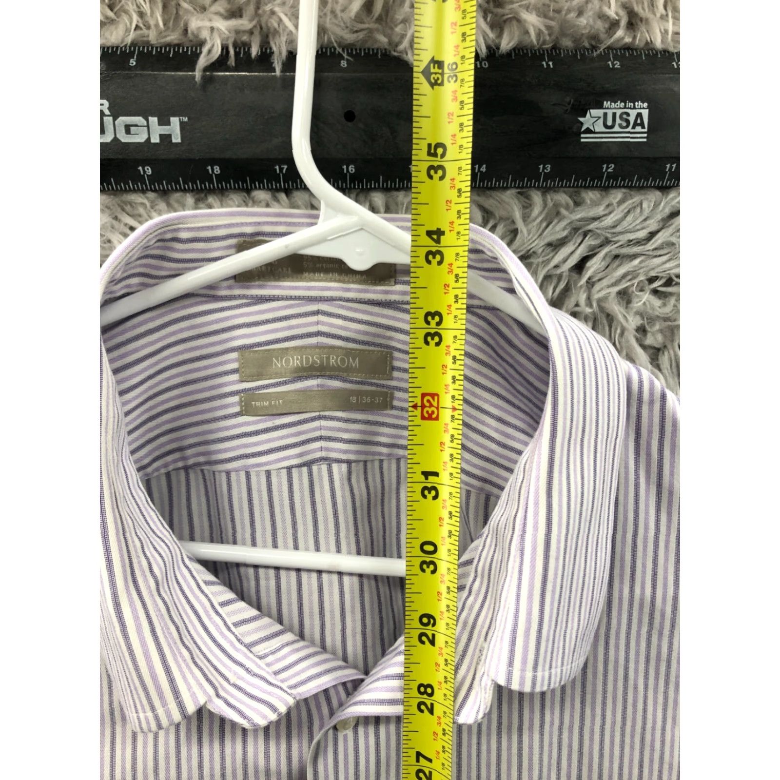 Nordstrom Nordstrom Shirt 18 Mens Long Sleeve Spread Collar Multicolor Strip Button-Up Knit Pattern Striped Casual Modern Classic Size US XXL / EU 58 / 5 - 5 Thumbnail