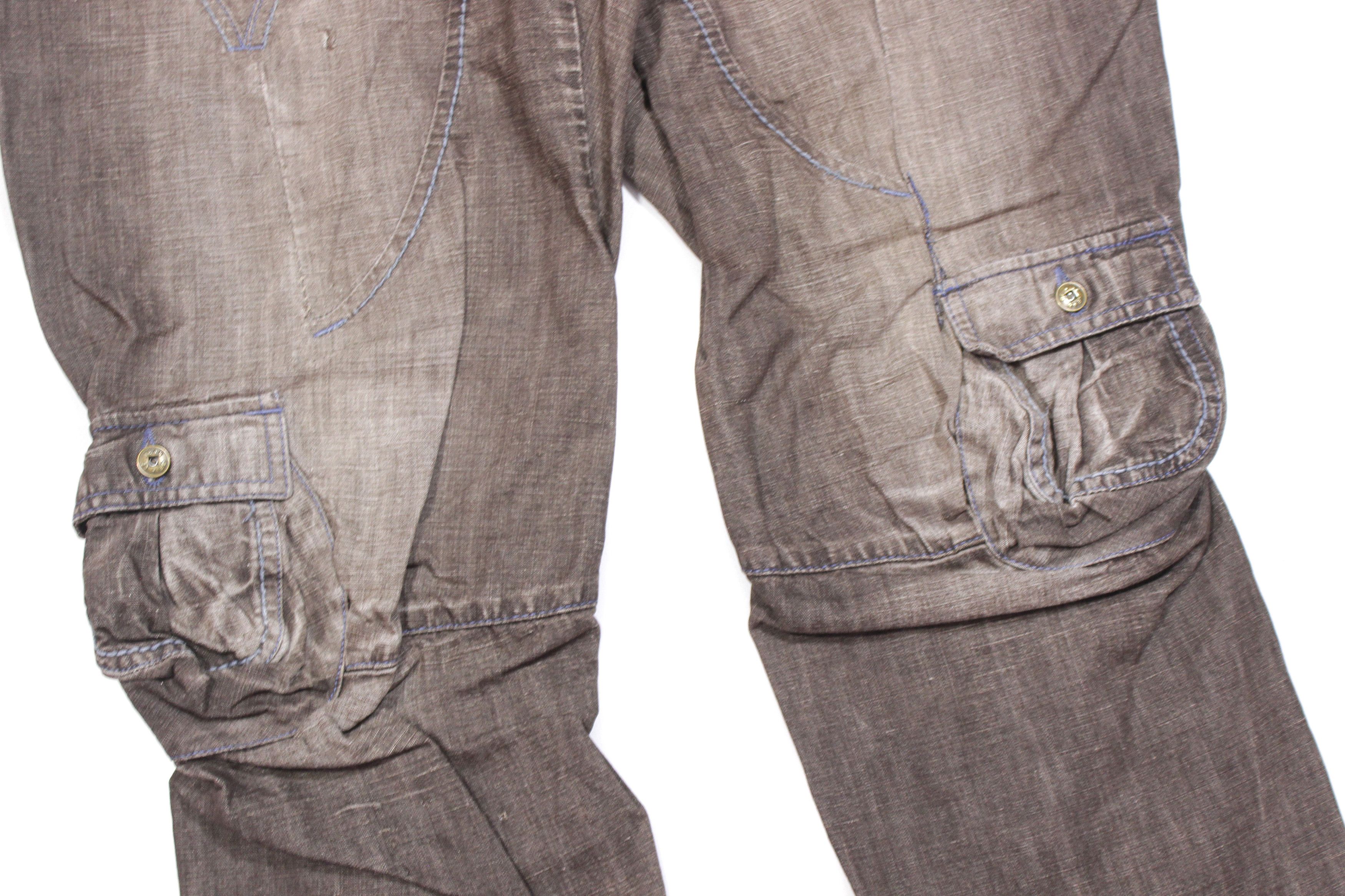 Marithe + Francois Girbaud 90S Cargo Zip Twisted Cropped Pants Vintage Size US 30 / EU 46 - 5 Thumbnail