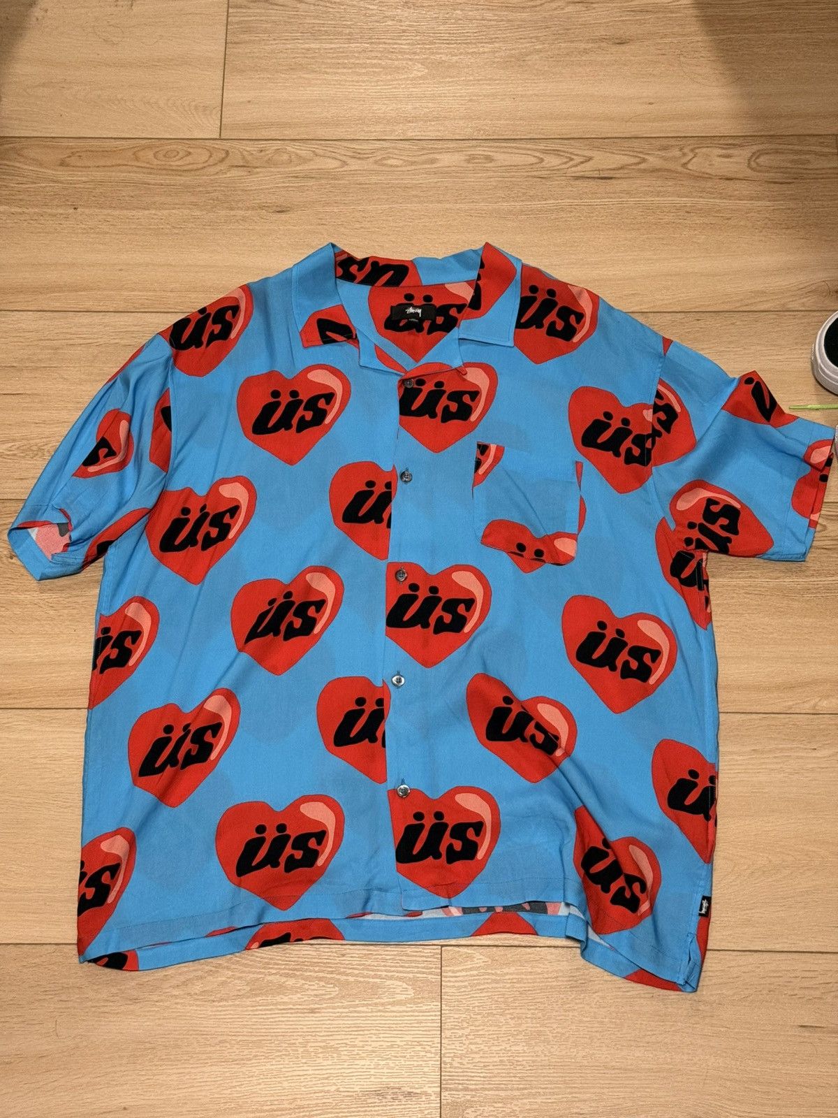 Stussy Denim Tears Pique Polo Shirt L Heavyweight Cotton