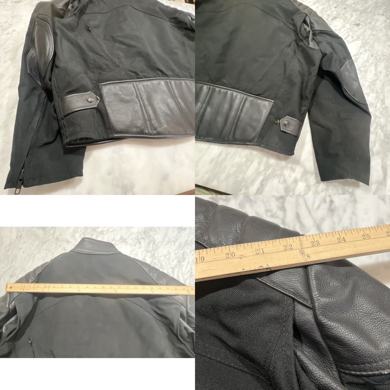 Vintage Fox Creek Leather Canvas Motorcycle Jacket Men 54 Black Zip Lined Made USA Size US L / EU 52-54 / 3 - 8 Thumbnail
