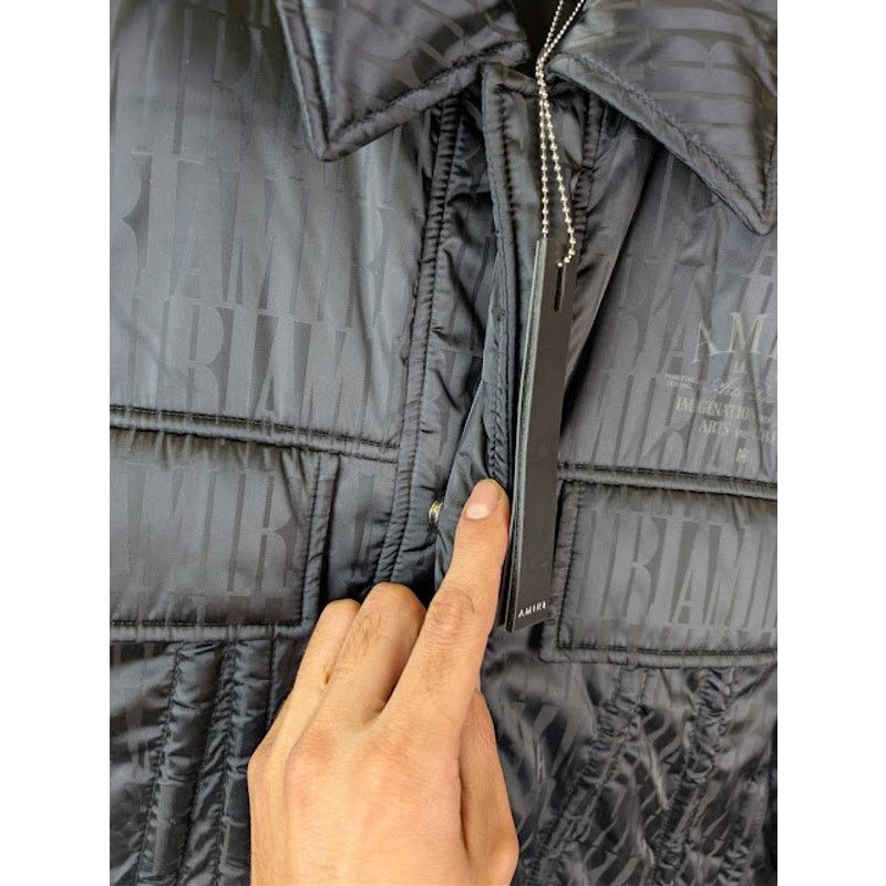 Amiri o1rshd1 Jacquard Filled Trucker Jacket in Black Size US M / EU 48-50 / 2 - 8 Thumbnail