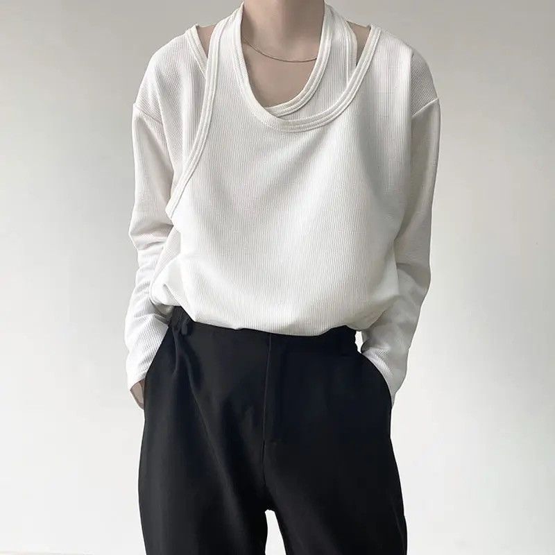 Korean fashion style long sleeve halter T-shirt