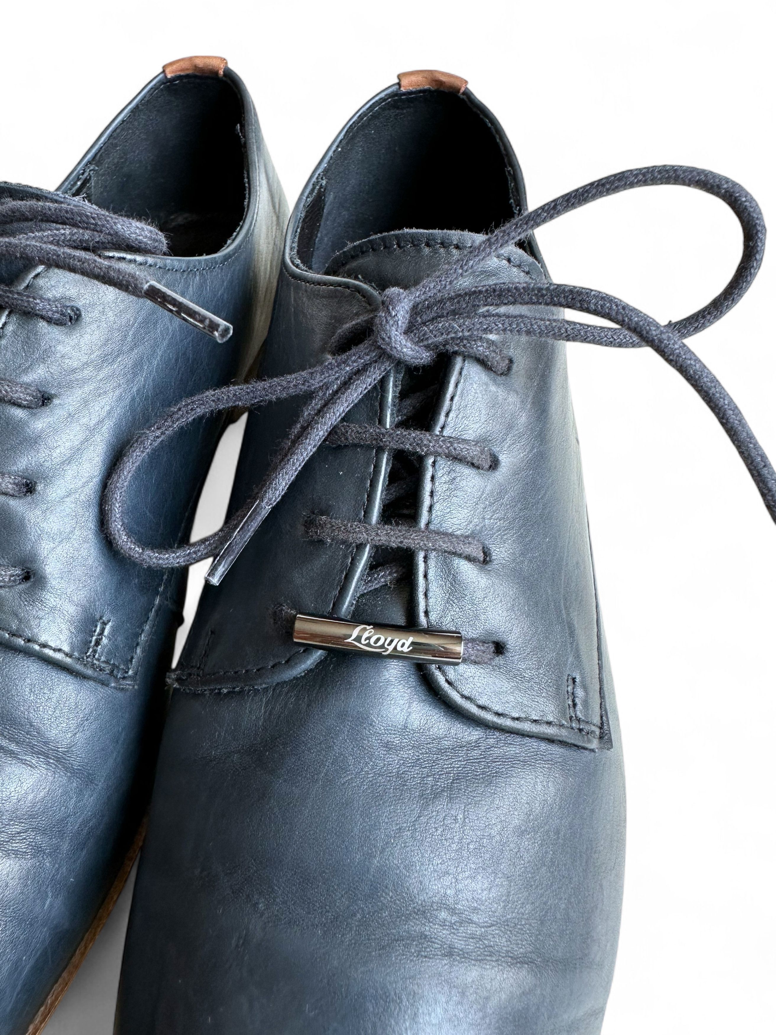 LLOYD Lloyd Blue Leather Casual Oxfords (38 -US7) Size US 7 / IT 37 - 3 Thumbnail