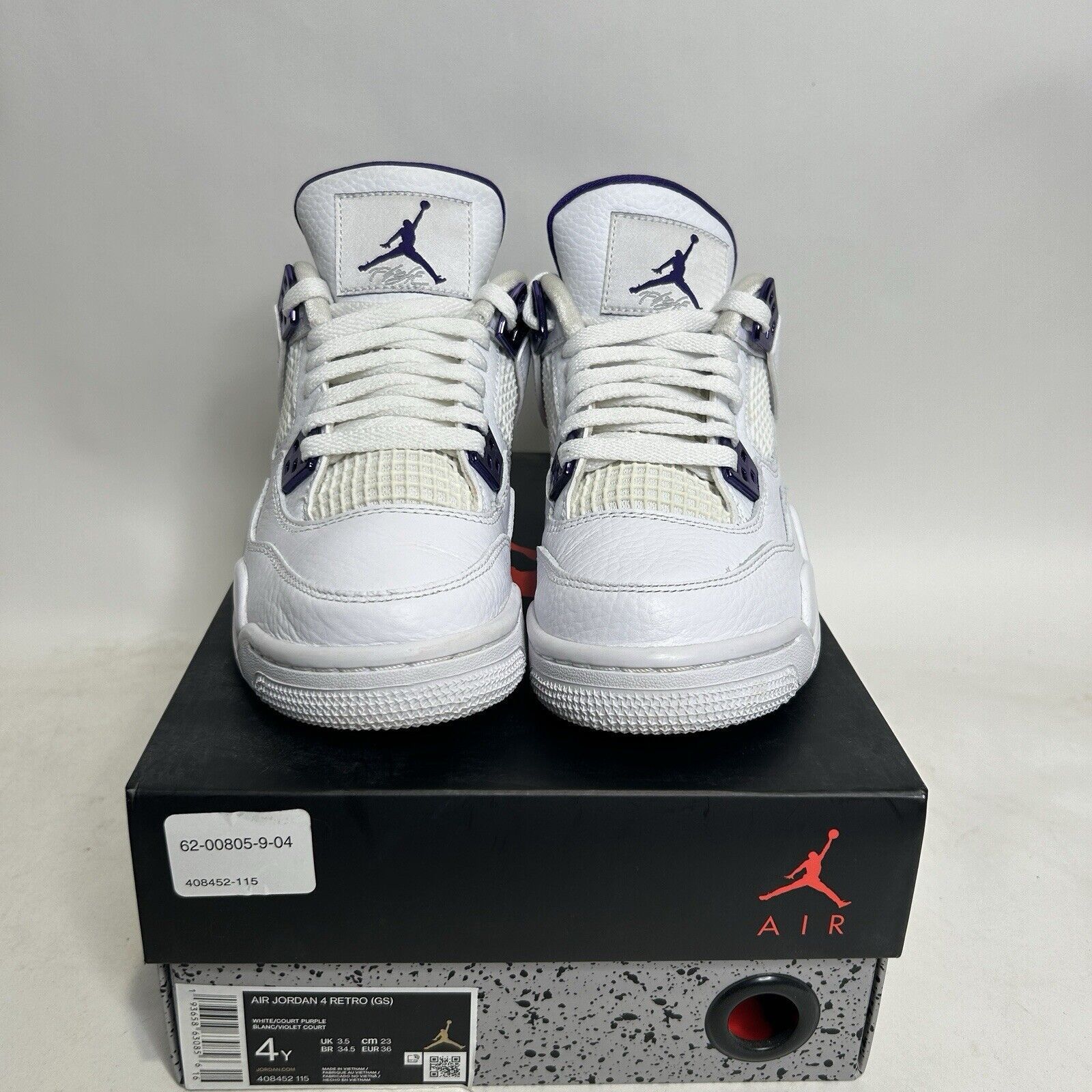 Jordan Brand Nike Air Jordan 4 Retro GS “Purple Metallic” 2024 Size US 5.5 / IT 35.5 - 2 Thumbnail