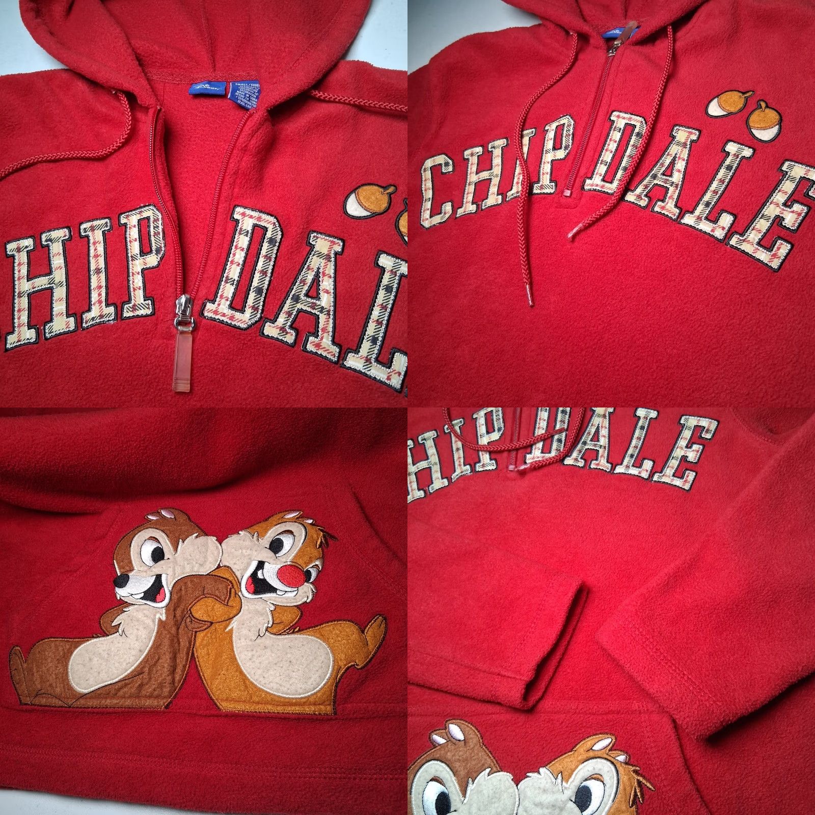 Vintage VINTAGE Disney Chip N Dale Fleece Hooded Sweatshirt Small Red Character Hoodie Women S Hoodie Size S / US 4 / IT 40 - 9 Thumbnail