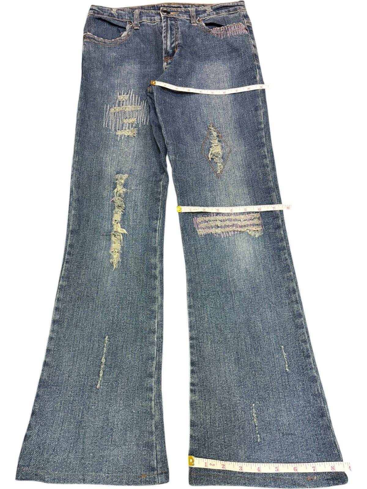 Edwin Vintage Japanese Brand Distressed Flare Jeans Size 28" / US 6 / IT 42 - 8 Thumbnail