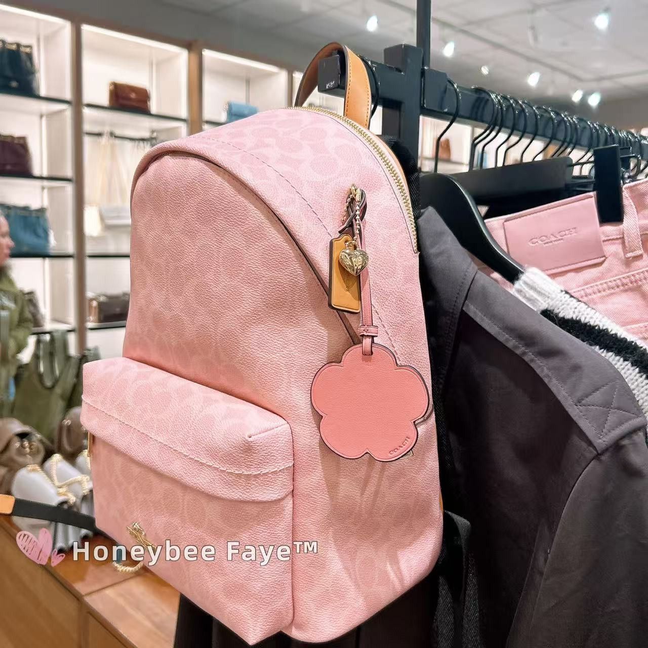 Coach Taylor Small Backpack In Signature Canvas With Charms CEF46 Size ONE SIZE - 4 Thumbnail