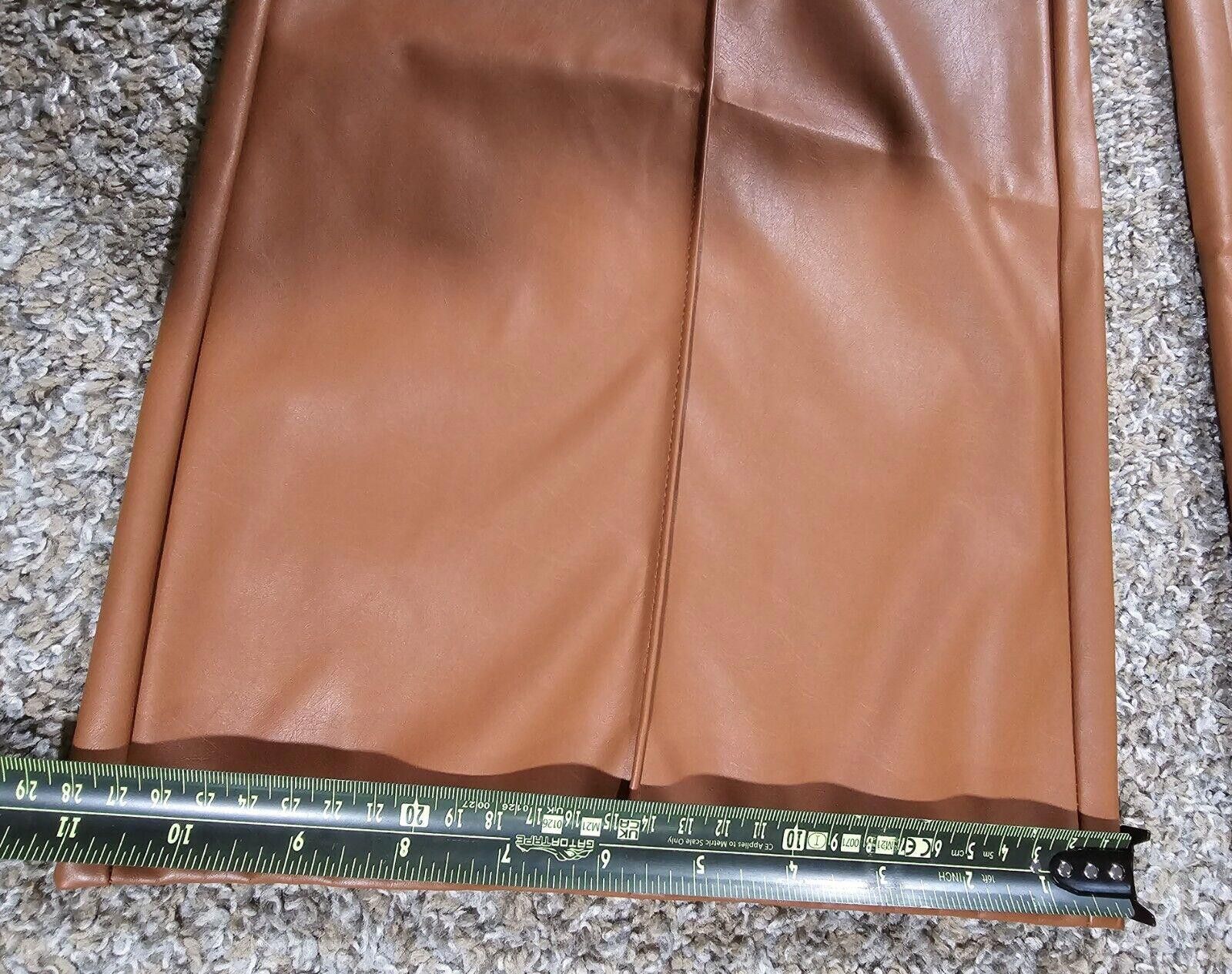 Designer Wild Fable Pants 14 Faux Leather High Rise Flare Seamed NWT Size 36" / US 14 / IT 50 - 5 Thumbnail