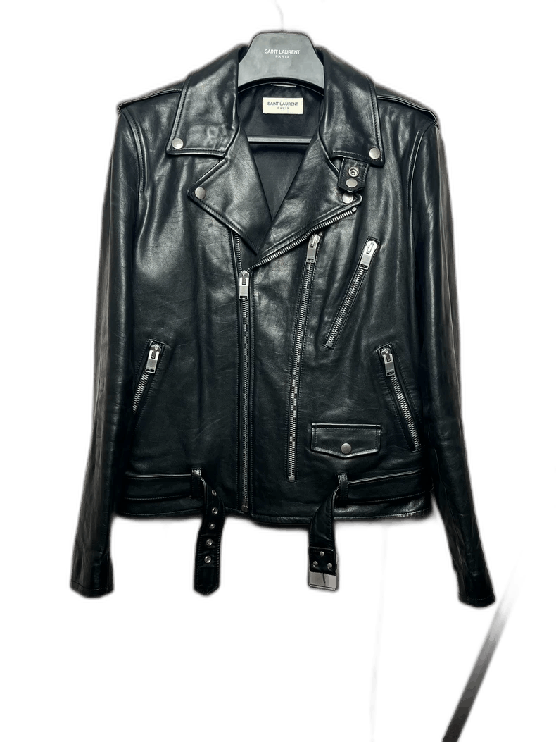 Saint Laurent Paris Saint Laurent Black Leather Motorcycle Jacket-2507 Size US L / EU 52-54 / 3 - 6 Thumbnail