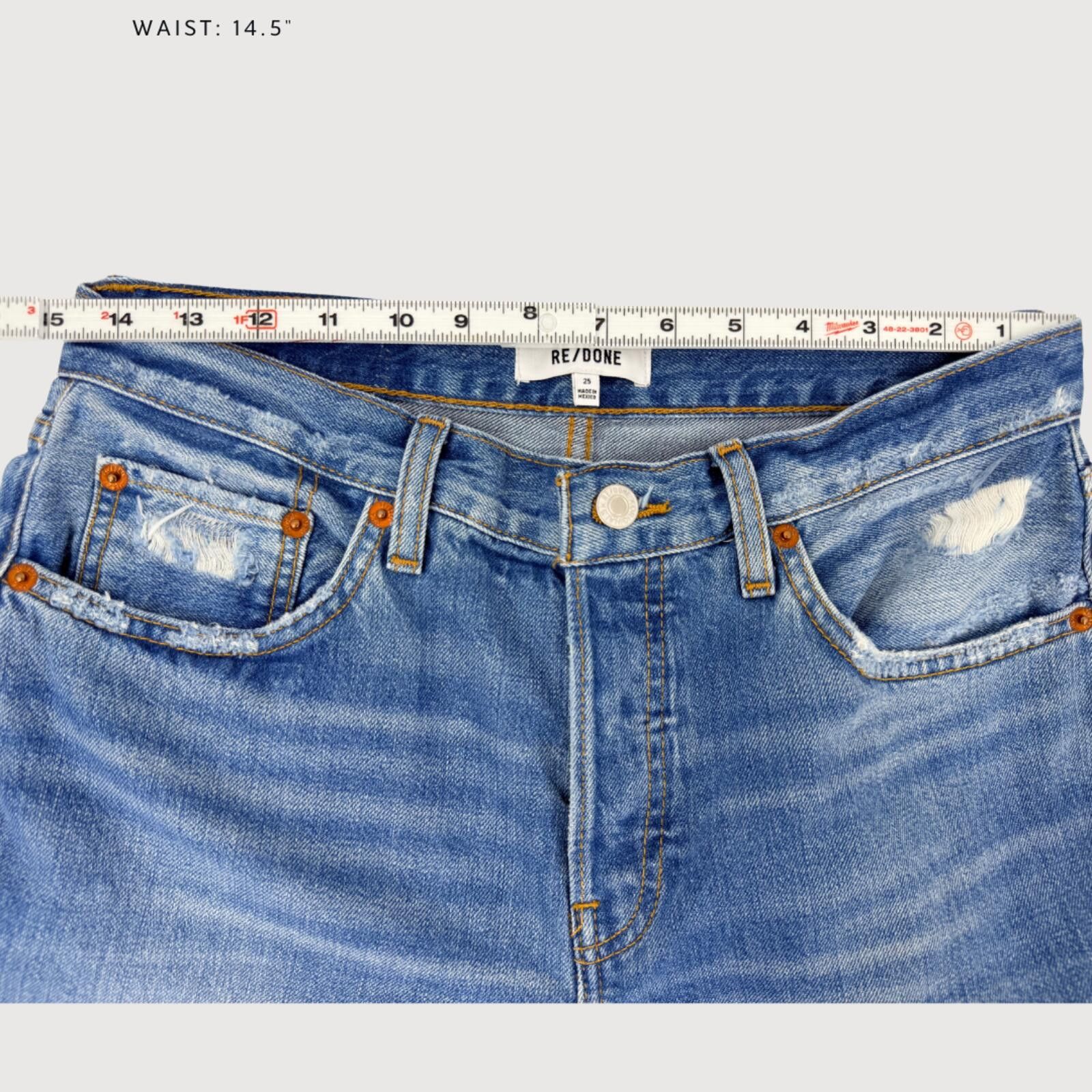 RE/DONE RE/DONE Mid Rise Wide Leg Cropped Jeans Blue 25 Size 25" / US 0 / IT 36 - 6 Thumbnail