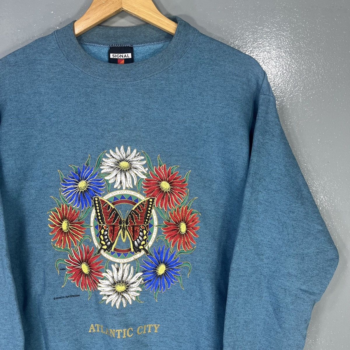 Signal Sport × Vintage VINTAGE 90s ATLANTIC CITY BUTTERFLY FLORAL PRINTED GRAPHIC Size US M / EU 48-50 / 2 - 3 Thumbnail