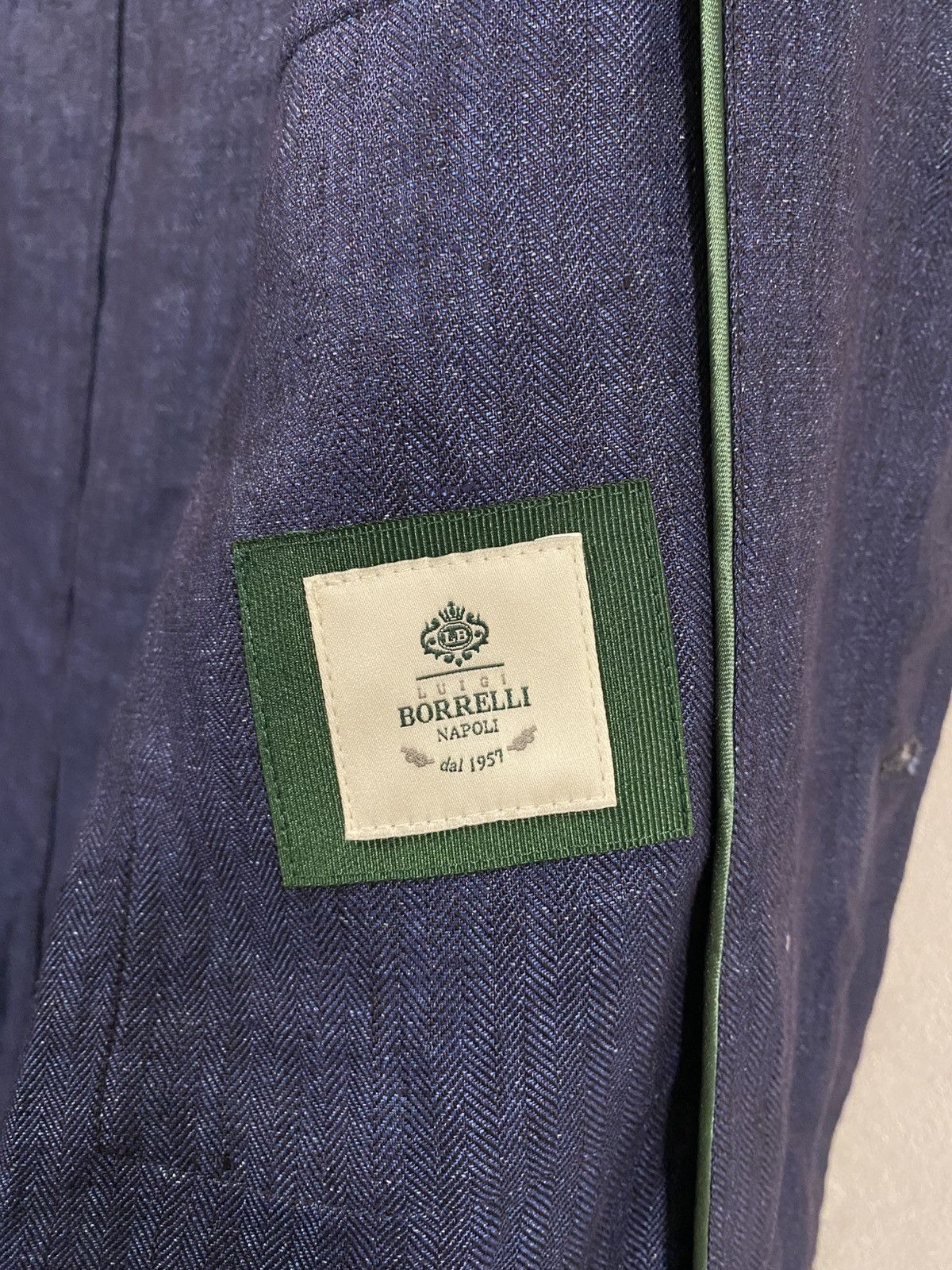 Luigi Borrelli Luigi Borelli Napoli Blue Linen Light Coat Jacket Size: 54 Size US L / EU 52-54 / 3 - 7 Thumbnail