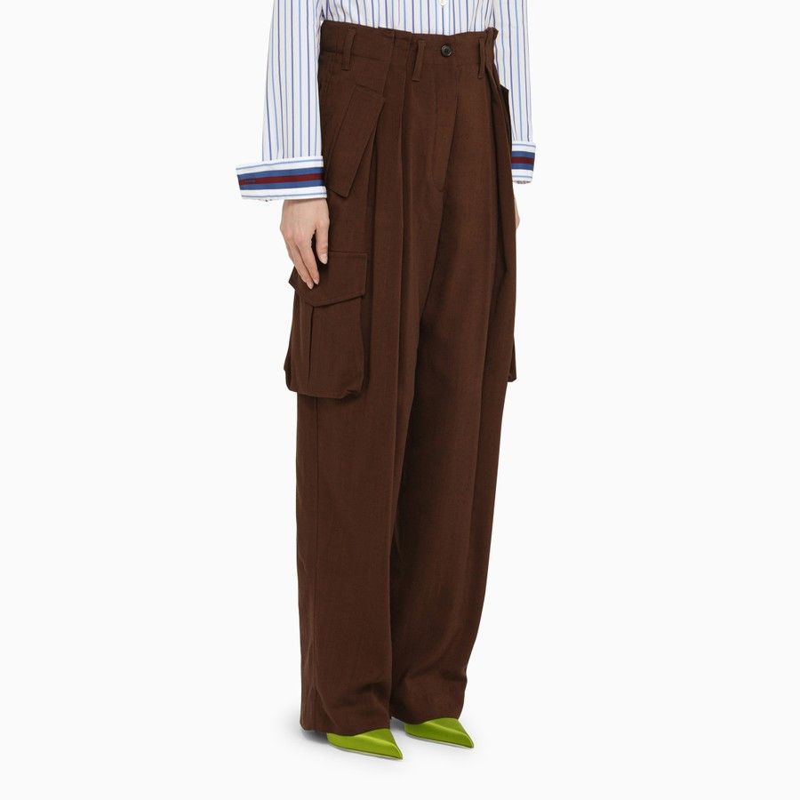 Dries Van Noten o1d2blof0824 Cargo Trousers in Brown Size 26" / US 2 / IT 38 - 3 Thumbnail