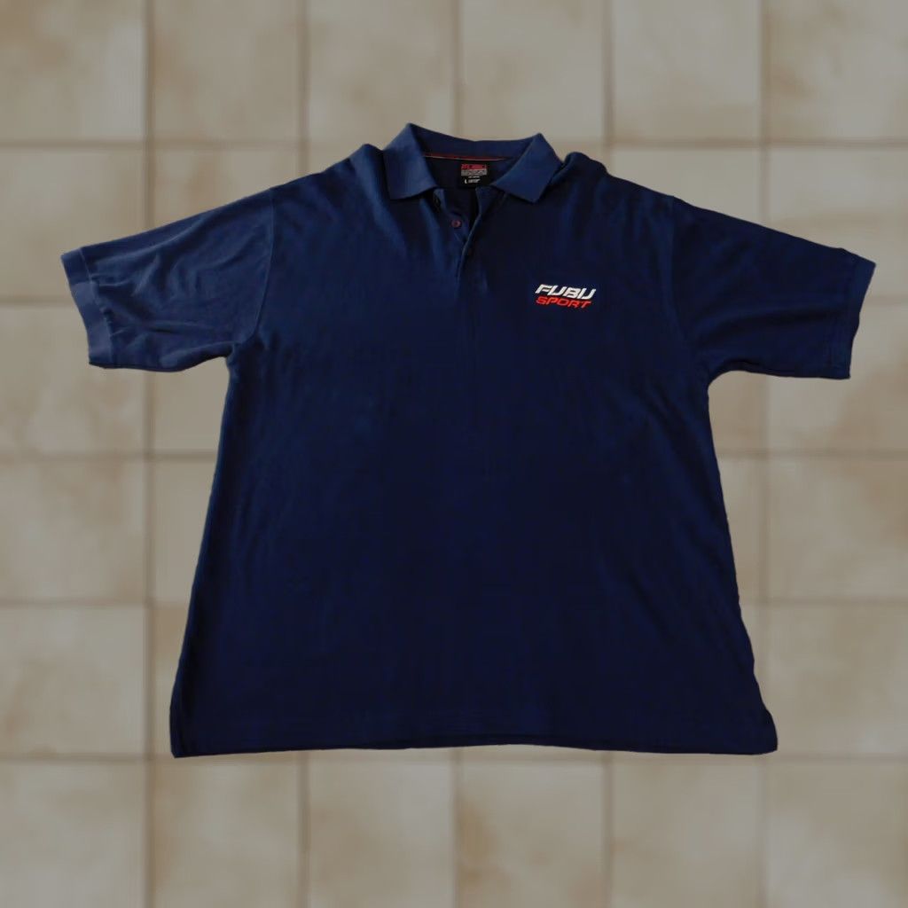 Fubu FUBU Polo Shirt Mens Large Blue Embroidered Knit Cotton Short Sleeve Classic 90s Hip Hop Vintage Style Retro Golf Size US L / EU 52-54 / 3 - 1 Thumbnail
