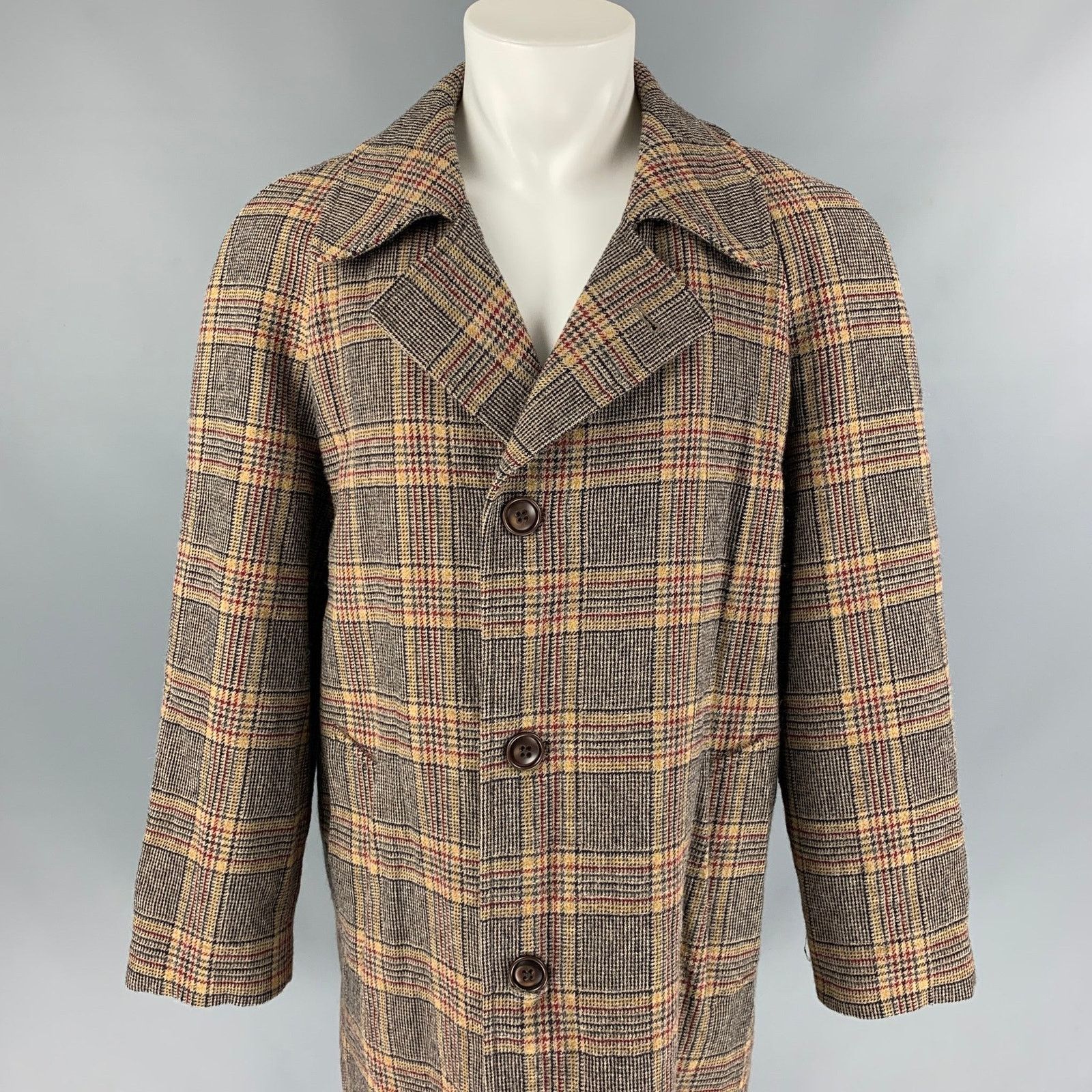 Marc Jacobs MARC JACOBS Size 38 Tan Plaid Wool Buttoned Coat Size US S / EU 44-46 / 1 - 2 Thumbnail