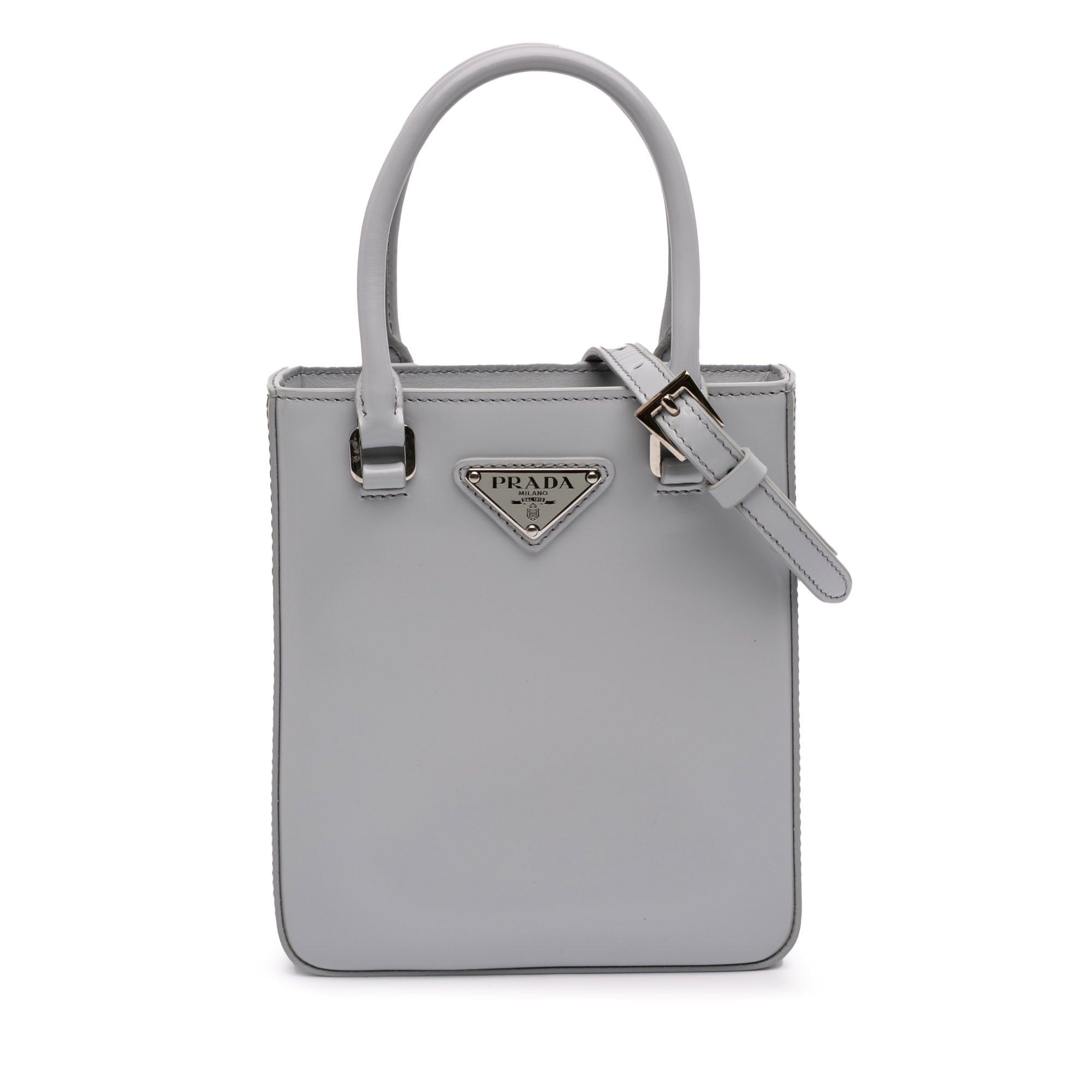 Prada Small Leather Brushed Tote Size ONE SIZE - 1 Thumbnail