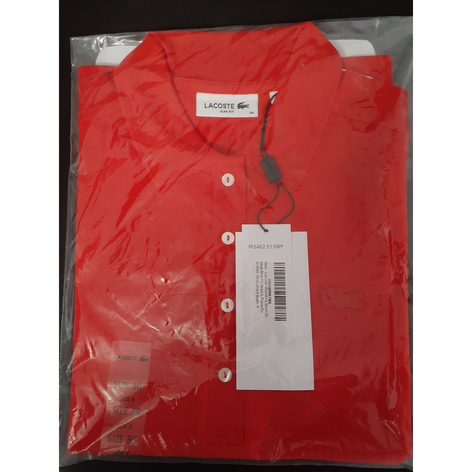 Lacoste Lacoste Women's Slim Fit Stretch Mini Pique Polo Bush 4 Size S / US 4 / IT 40 - 2 Thumbnail