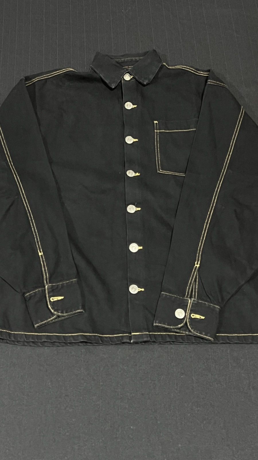 Willy Chavarria Willy Chavarria Denim Black Vintage Light Jacket Size US M / EU 48-50 / 2 - 1 Thumbnail