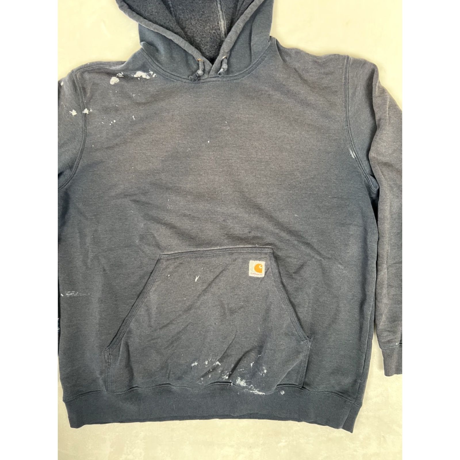 Carhartt VINTAGE Carhartt Hoodie Sweatshirt Mens XL Blue "We Exist To Build" Sun Faded Caveat: sun faded and stains throughout Size US XL / EU 56 / 4 - 5 Thumbnail